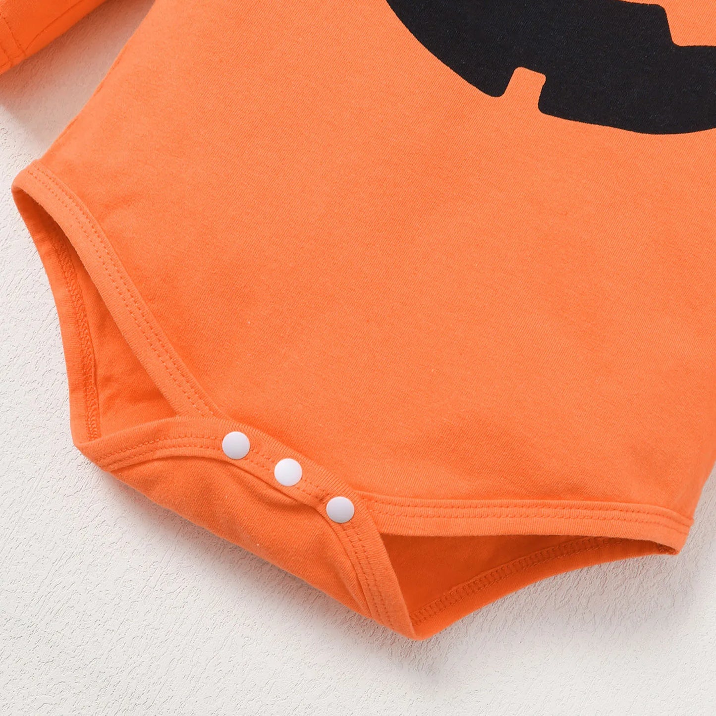 Halloween  Pumpkin Romper+Plaid Suspender Skirts+ Headband