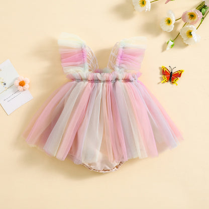 Colorful Butterfly wing children's dress