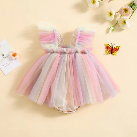 Infant Girl Rainbow Wing Bodysuit