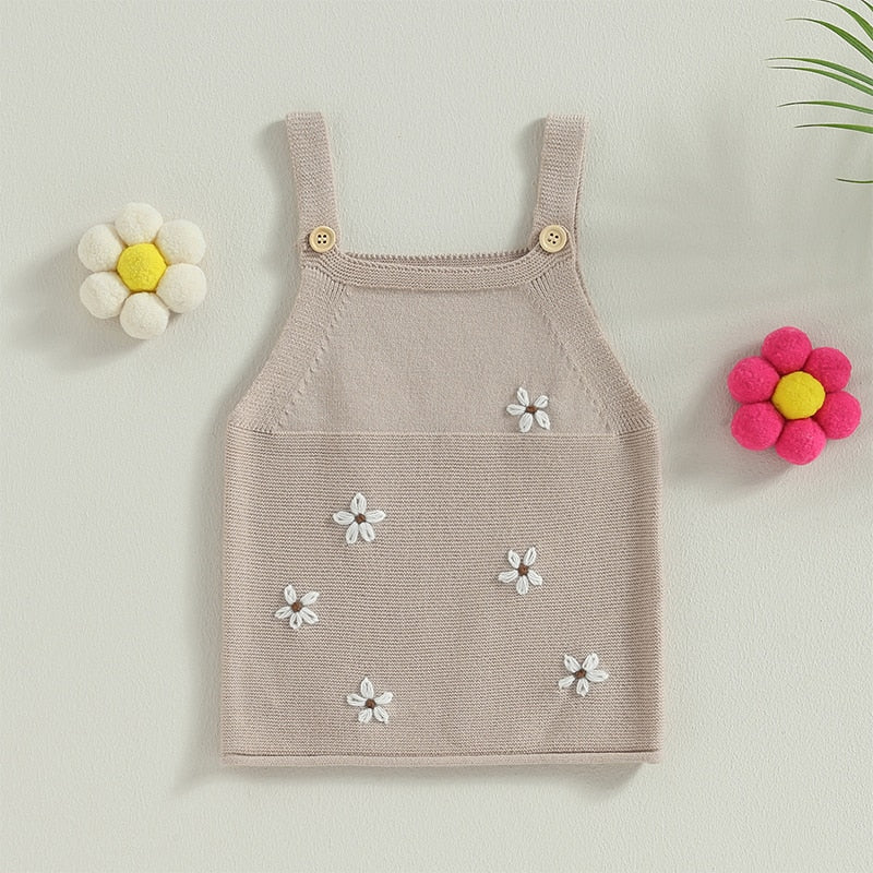 Beige baby dress with flowers