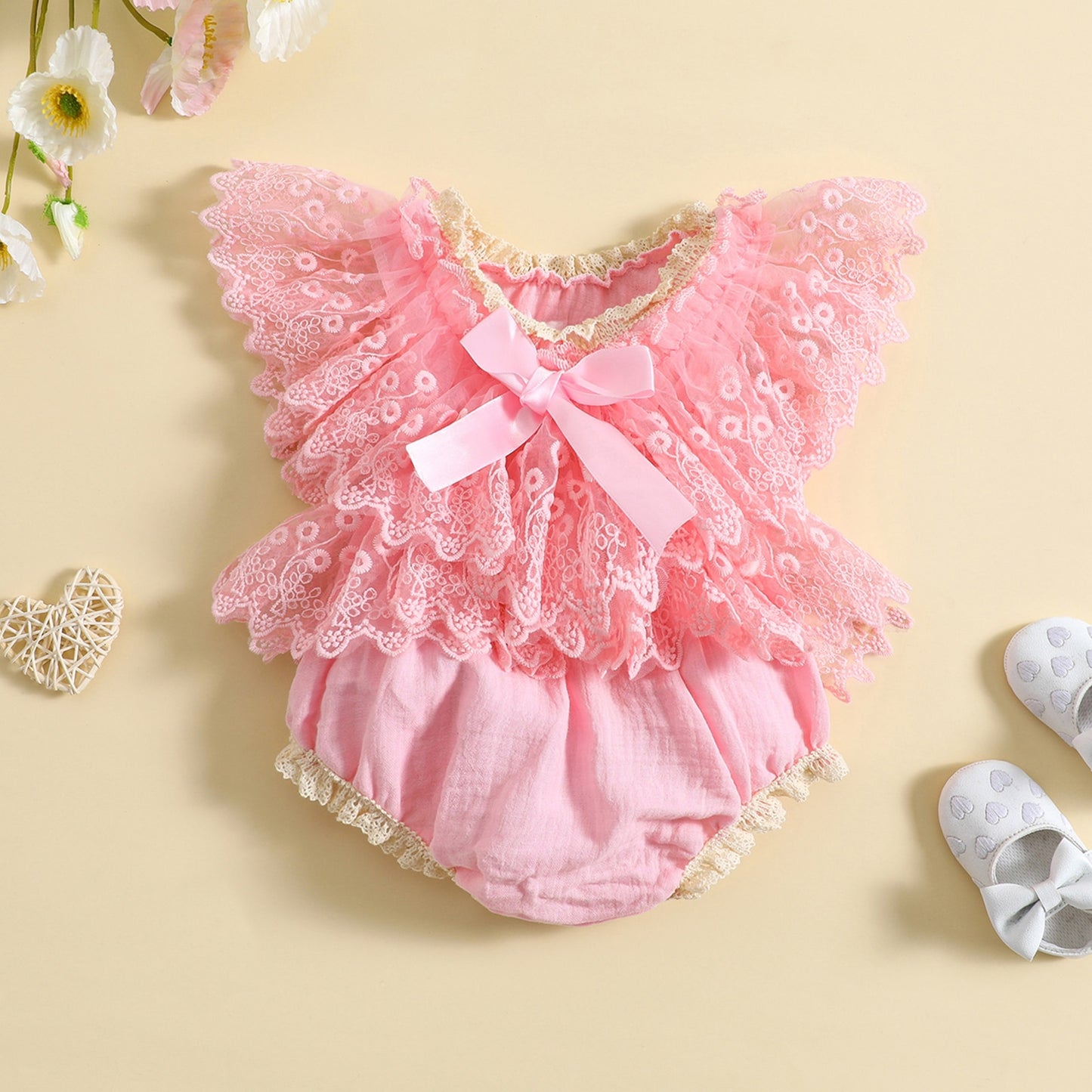 Floral Lace Bodysuit for baby