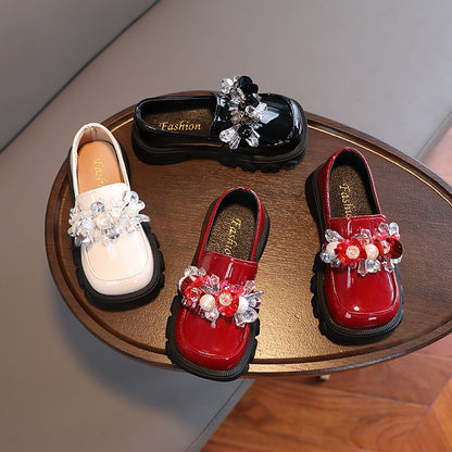 Women's children's shoes with rhinestone soles