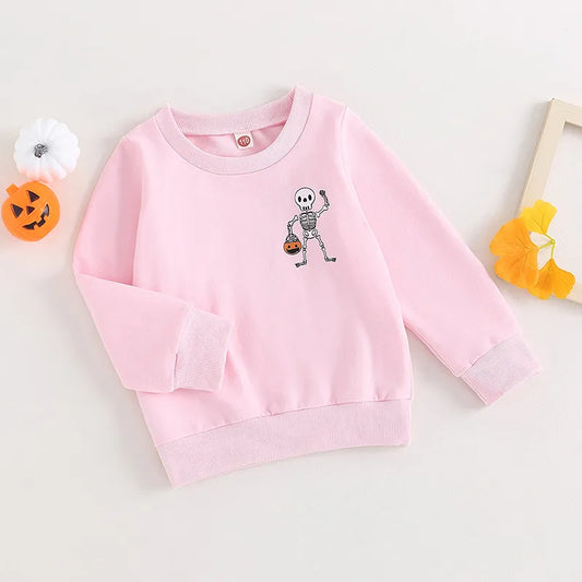 Pudcoco  Autumn Pullovers Cartoon Skeleton Print