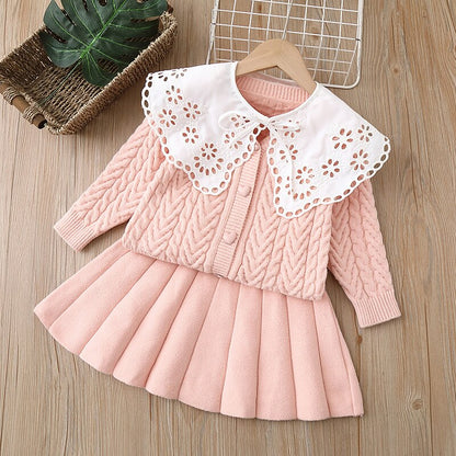 Children's Set Skirt + blouse with heart buttons