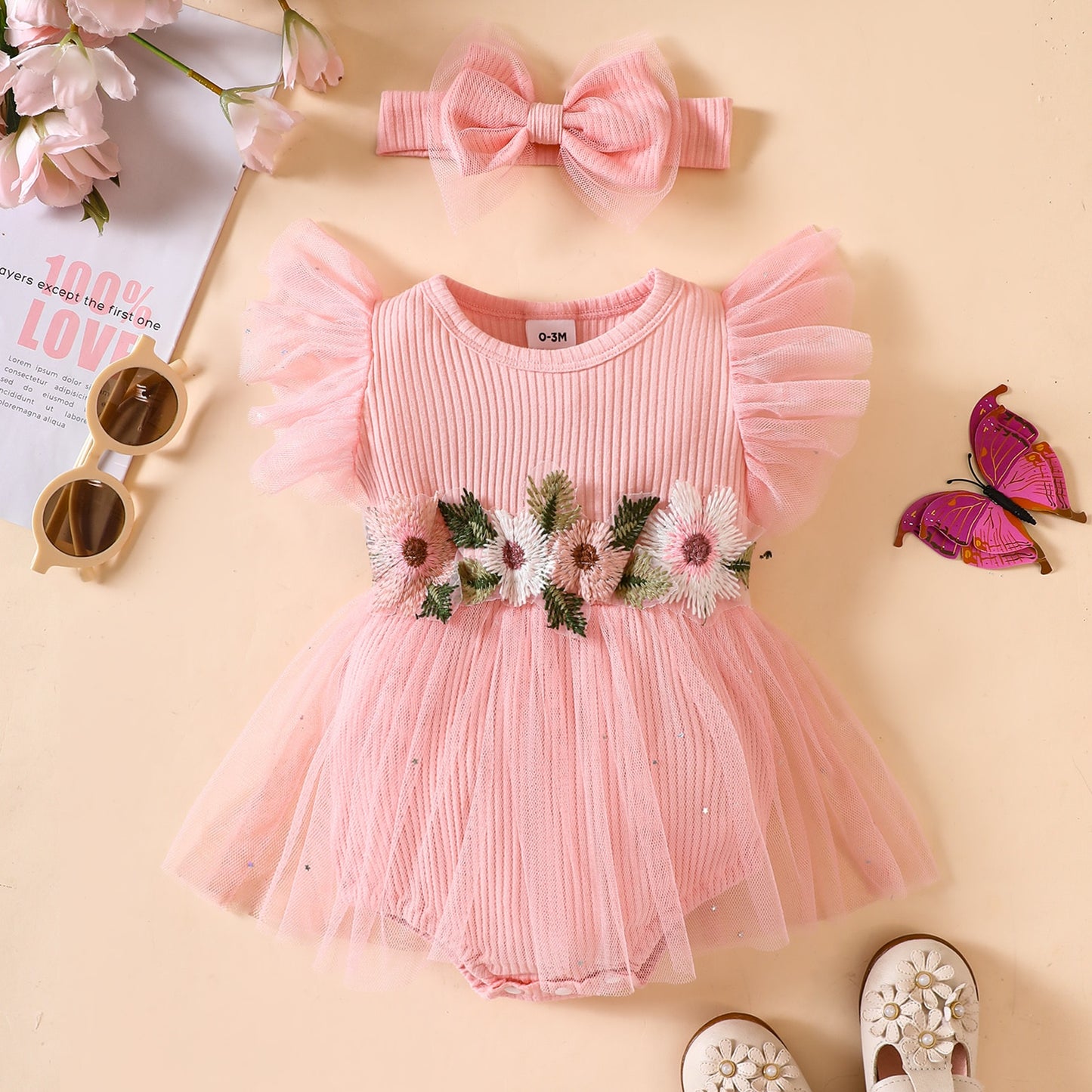 Dress with Flowers + Headband