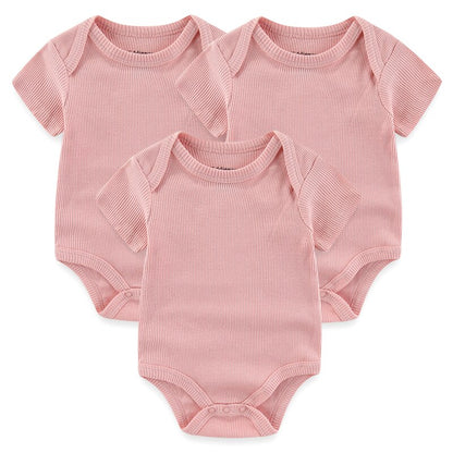 Kit 3 Basic Colored Baby Bodysuits