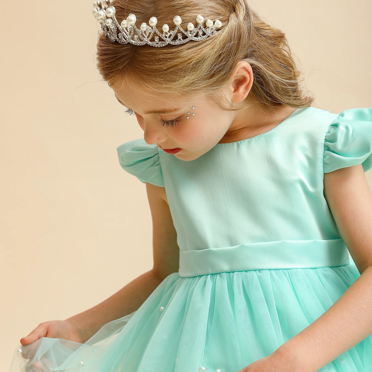 Children's Party Dress Tulle and Pearls