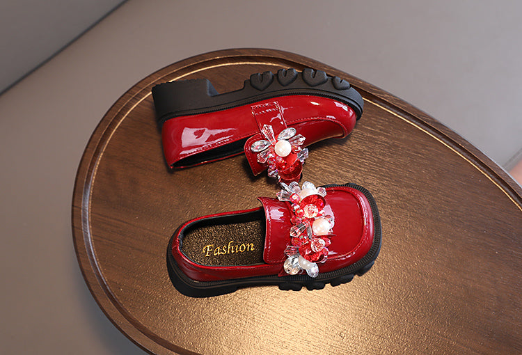 Women's children's shoes with rhinestone soles