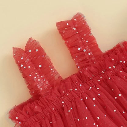 Children's red tulle dress