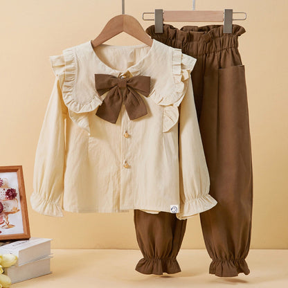 Children's set with brown bow