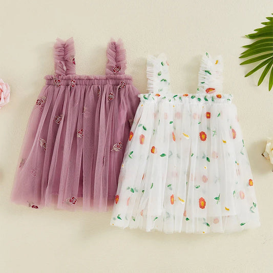 Children's Dress Tulle Flowers