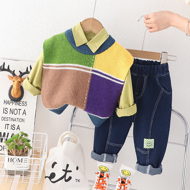 Children's set 3 pieces colorful vest