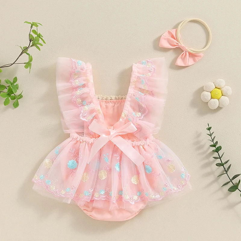 Children's Bodysuit Embroidered Florzinhas