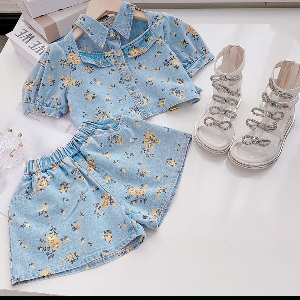 Girls' Infant Set Jeans Flowers