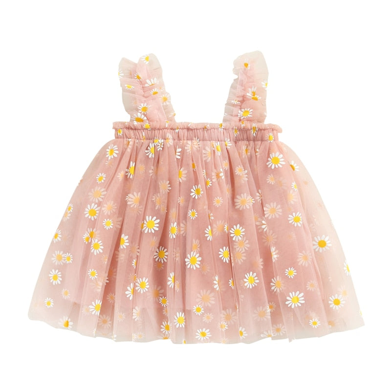 Printed tulle children's dress