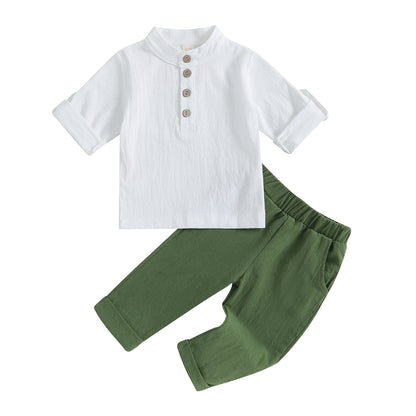 Children's set for boys with button up shirt