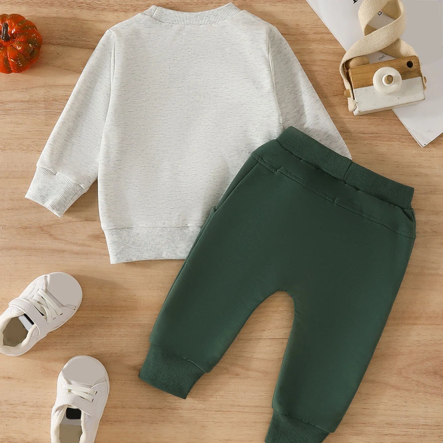 Set Halloween Pumpkin Hoodie Long Sleeve Tops Long Pants Baby Clothes