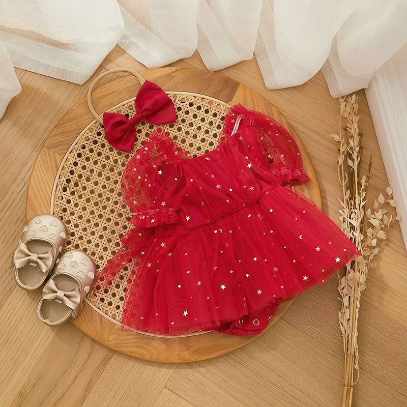 Infant Female Christmas Star Bodysuit