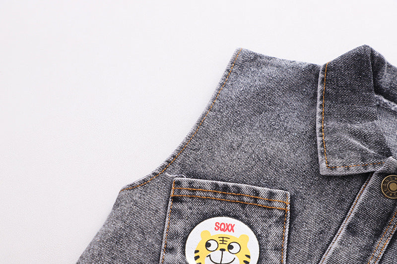 Children's set 3 pieces denim vest