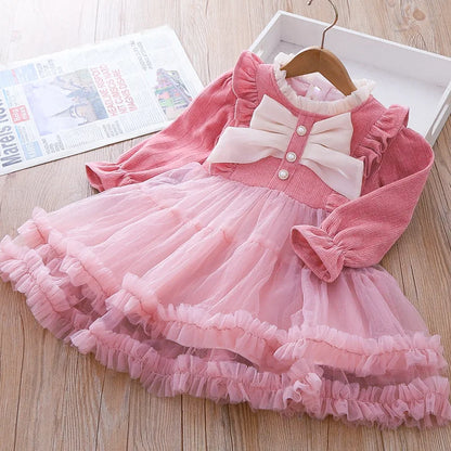 Children's Dress Tulle Ruffles and Bow