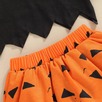 Halloween  Set, Tie-Up Shoulder Crop Tops Vest