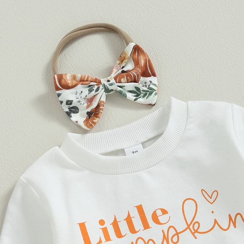 Children's Set with Pumpkin Pants and Headband