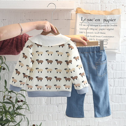 Kids 3-piece shirt set with collar