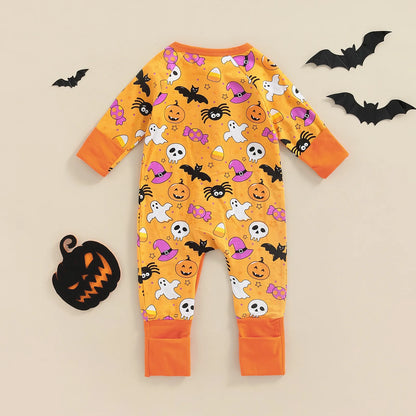 Halloween Infant  Romper, Long Sleeve Cartoon