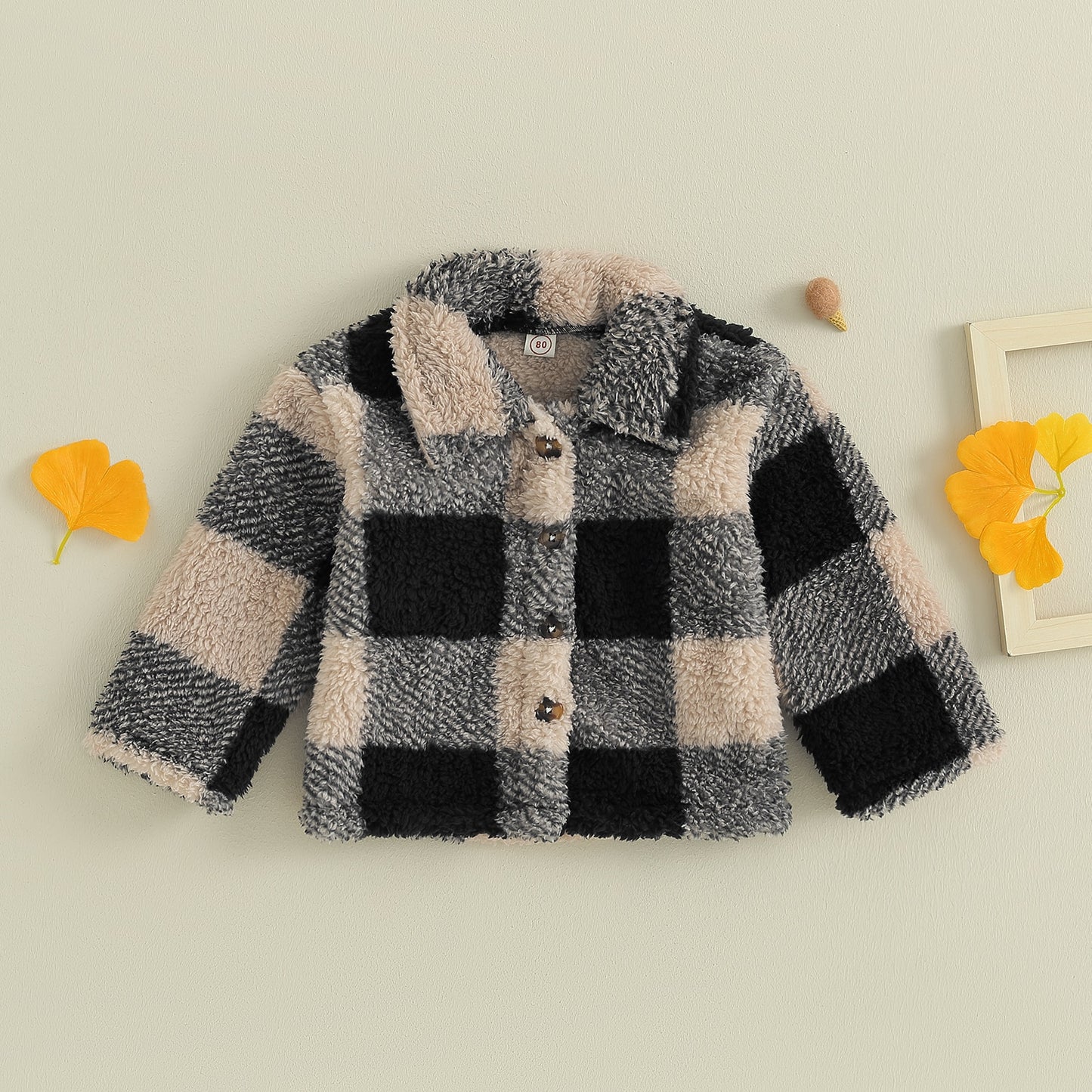 Children's plaid warm coat