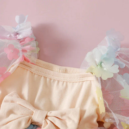 Girl's Infant Bodysuit Floral Tulle + Bow