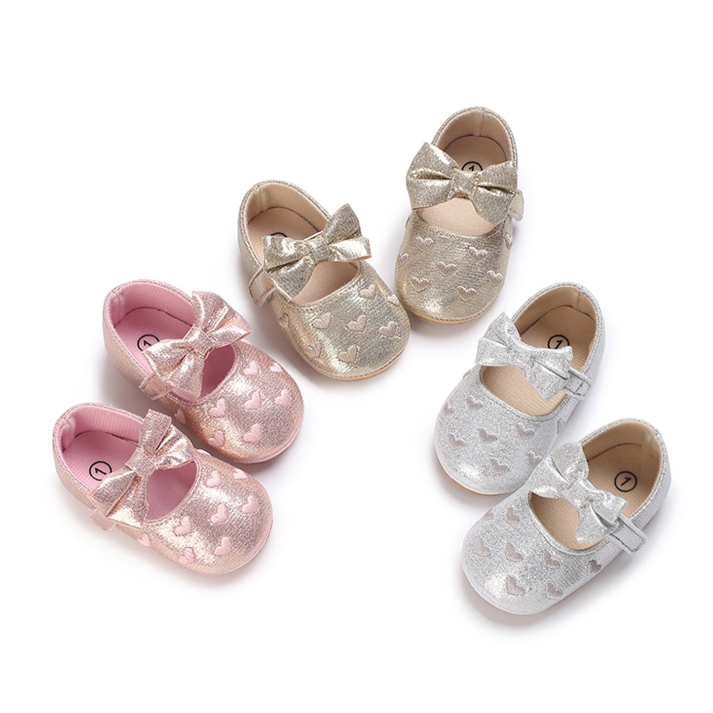 Children's bow and heart shoes