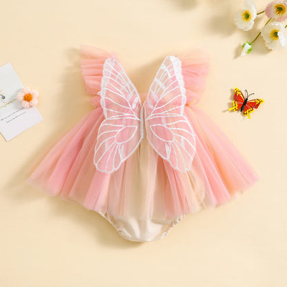 Colorful Butterfly wing children's dress