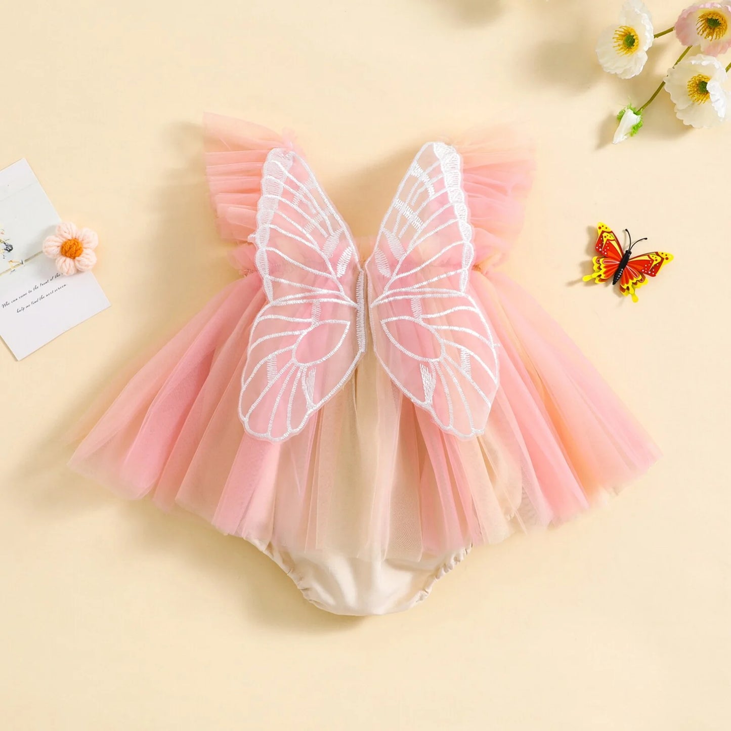 Infant Girl Rainbow Wing Bodysuit