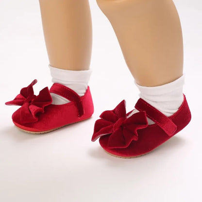 Women's Velvet Bow Children's Shoes