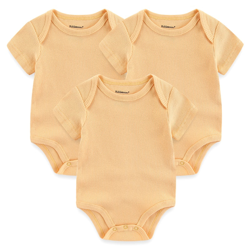 Kit 3 Basic Colored Baby Bodysuits