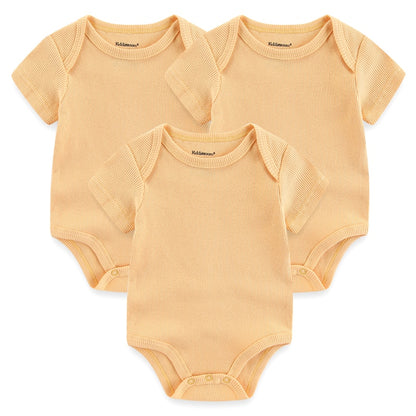 Kit 3 Basic Colored Baby Bodysuits