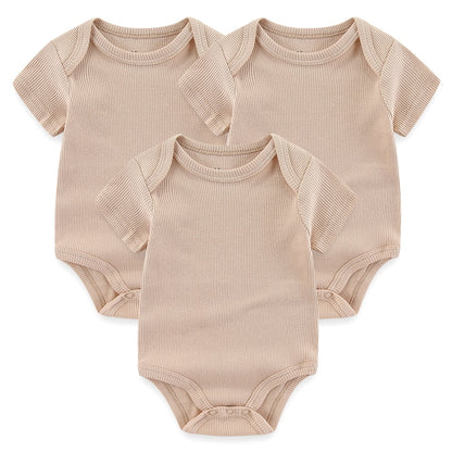 Kit 3 Basic Colored Baby Bodysuits