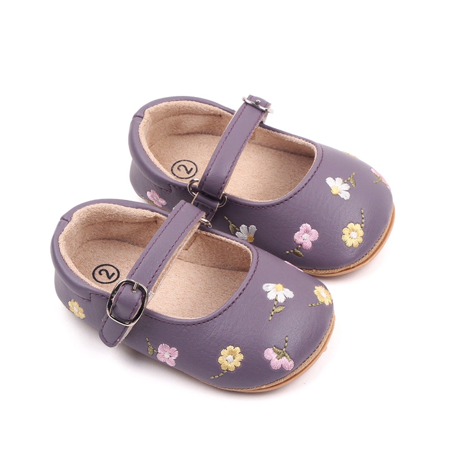 Children's embroidered flower sandals