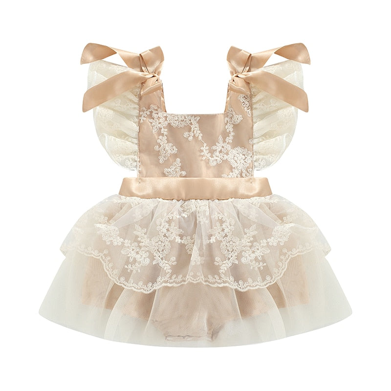 Beige Children's Body dress with lace