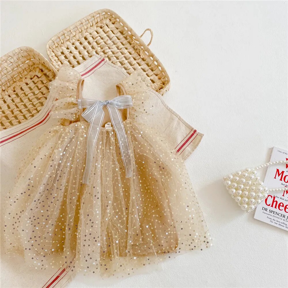 Children's Sequined Bow Dress