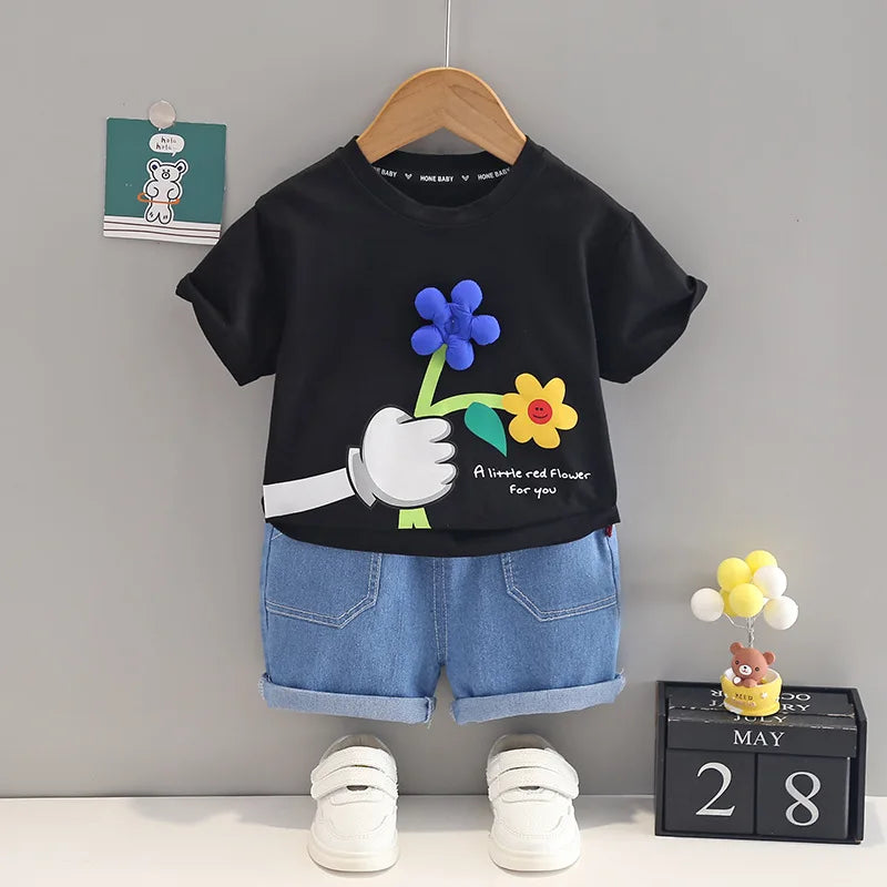 Florzinha Jeans Children's Set