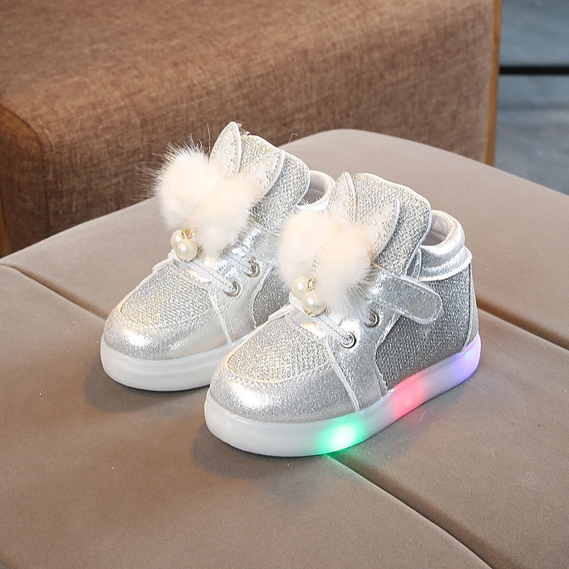 Sparkle sneakers with butterfly and led