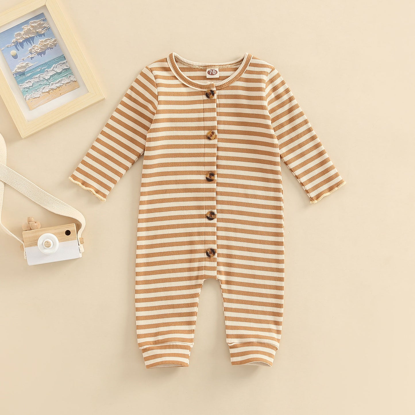 Striped baby romper