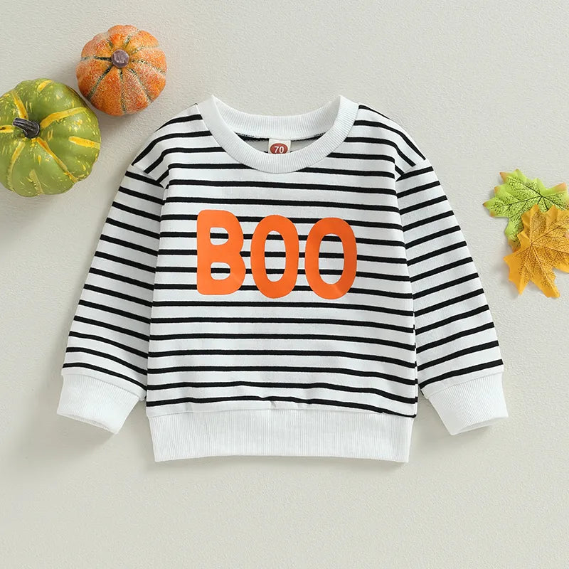 Pullovers Stripe   Long-Sleeved   Sweatshirt Warm Winter Tops Halloween