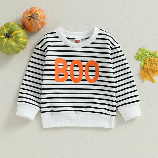 Pullovers Stripe   Long-Sleeved   Sweatshirt Warm Winter Tops Halloween