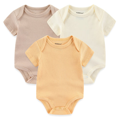 Kit 3 Basic Colored Baby Bodysuits