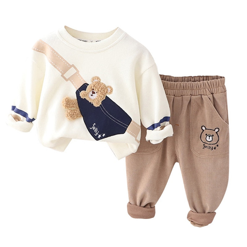 Children's sweatshirt set with teddy bear