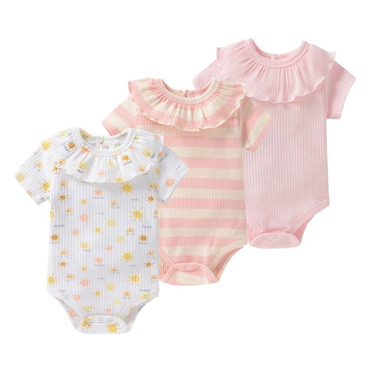 Kit 3 minimalist bodysuits for baby girl