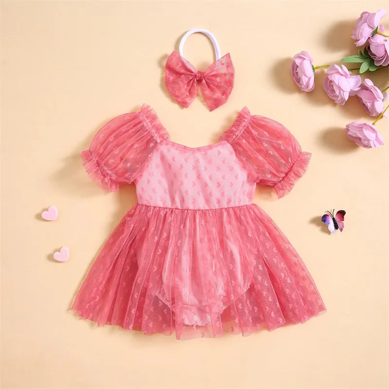 Children's Bodysuit Hearts + Bow