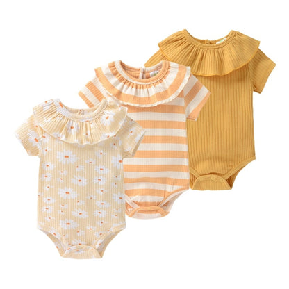 Kit 3 minimalist bodysuits for baby girl